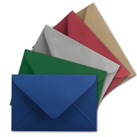 Mini Envelopes – 5.2 x 7.6 cm – with Wet Seal for Flower Greetings, Greeting Cards, Pendant and Money Gifts, FarbenFroh by Gustav Neuser