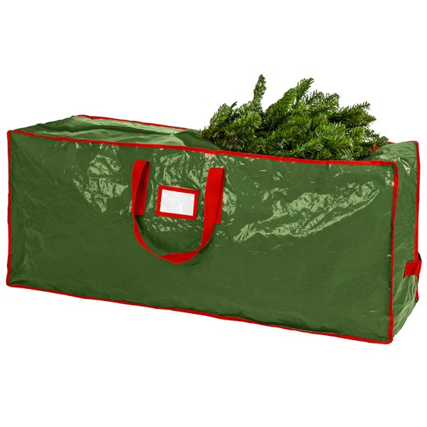 Handy Laundry - Bolsa de almacenamiento para árbol de Navidad artificial de 7.5 pies, material impermeable duradero, protege contra el polvo, insectos y humedad, bolsa con cierre con asas de transporte, (verde)