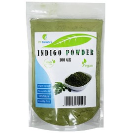 Indigo Powder - 100g - Herbal hair dye from the leaves of an indigo plant, there is black, raven black or bluish black colour.