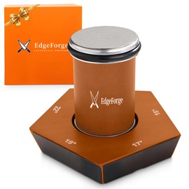 EdgeForge™ Rolling Knife Sharpener Kit - Dual-Grit Diamond & Ceramic Wheels - 5-Angle Magnetic Guide from 12-22 Degrees - Premium Beech Wood - Knife Sharpening Kit for Kitchen, Chef & Pocket Knives