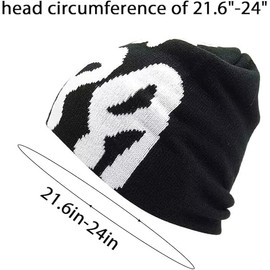 DULEIAU RAVFD Y2K Spider Beanie Hat - Wool Acrylic Knit Skull Cap Winter Warm Unisex Streetwear for Women Men Teens Retro Fashion（Black）