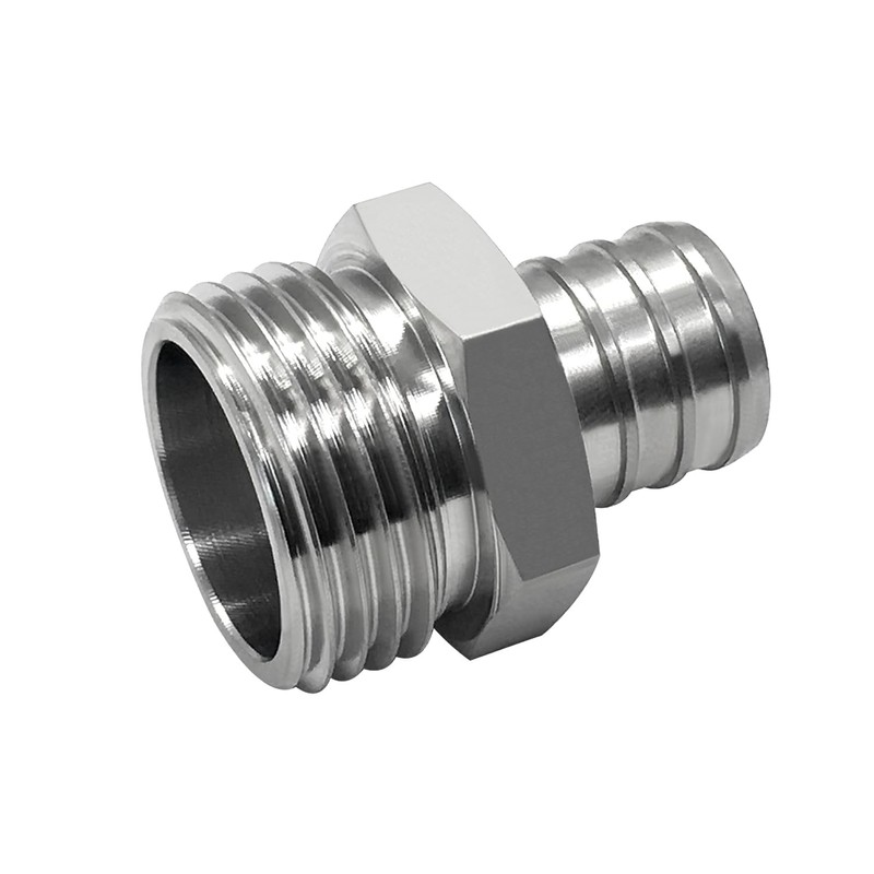 Fitvell Stainless Steel Garden Hose Adapter Fitting 3/4" PEX Barb