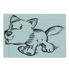 Ambesonne Cartoon Cutting Board, Scribble Art of a Running Puppy