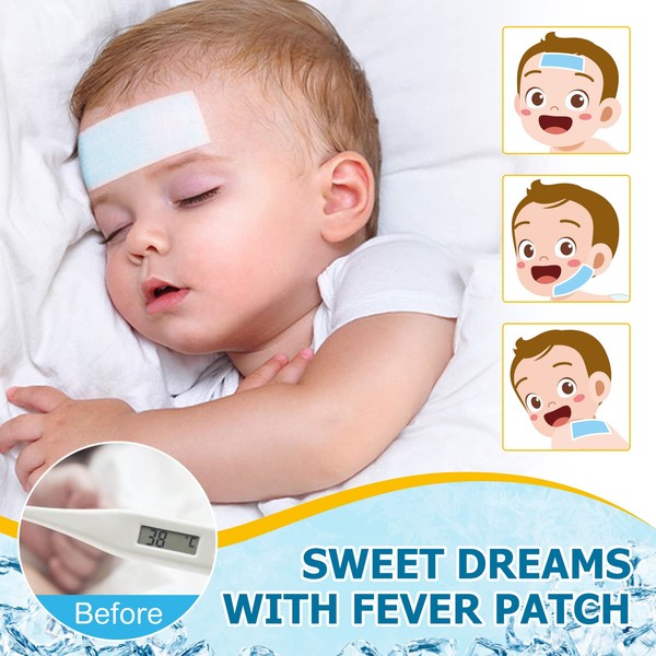 chenyayun 16Pcs Fever Cooling Gel Patches for Kids & Adults,