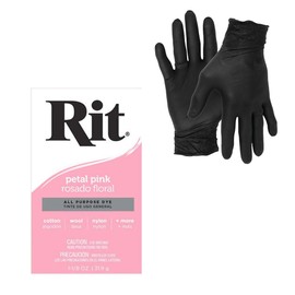 Dye – Rit Powder Single Pack for Fabric Dye for Crafting, Clothing, and Décor – with Artisx Nitrile Gloves Included (Petal Pink)