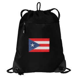 Puerto Rico Drawstring Bag Puerto Rico Flag Cinch Pack Backpack UNIQUE MESH & MI