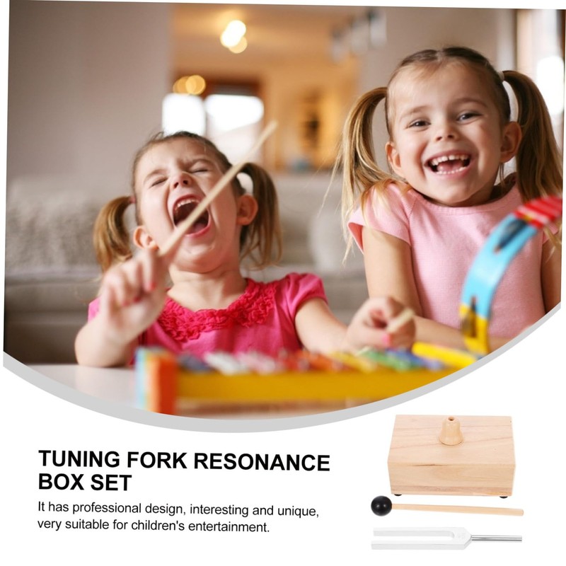 Kisangel 1 Set Tuning Fork with Wooden Resonator Box Mallet