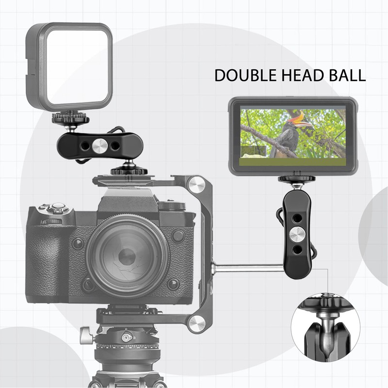 Mini Articulating Arm with Dual Ball Head 1/4in Screw Hole