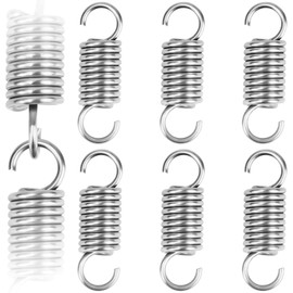 FLEXNOVA Tension Springs with Hooks Pack of 6 Stainless Steel Tension Spring Spiral Spring Stainless Steel Springs Double Hook Coil Spring 50 mm Free Length, Outer Diameter 15 mm, Wire Diameter 2 mm