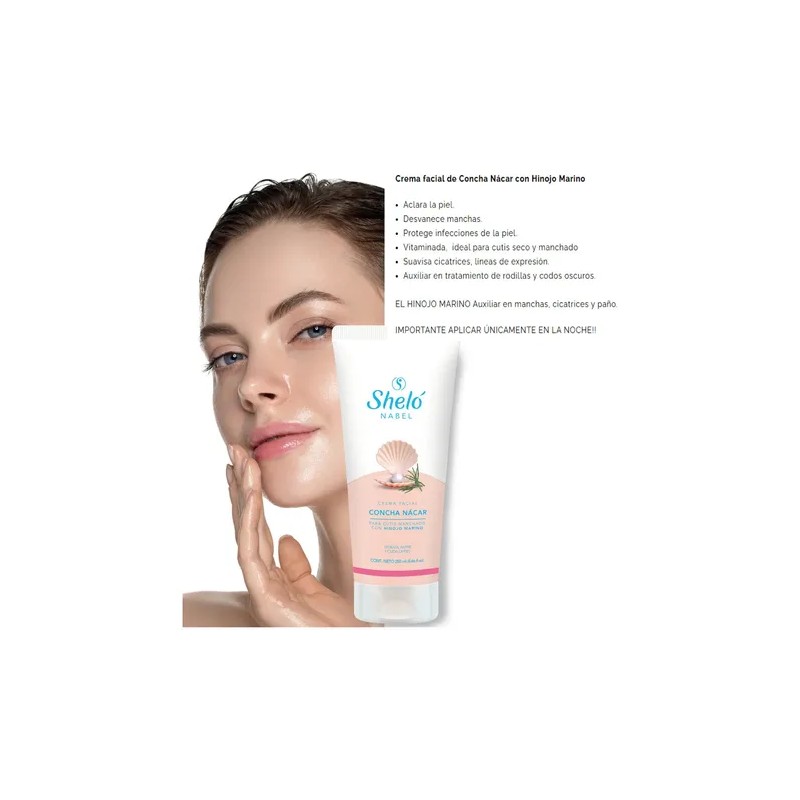 Crema Facial Con Concha Nácar Sheló Nabel Manchas Cicatrices
