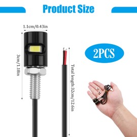 Motorcycle Number Plate Lights 12V,White light Motorbike Lamp 80cm,Sealed to Prevent Dust, Collision and Splash, Safe, Reliable and Easy to Install,for Motorcycle, Bike, Truck, and All-Terrain Vehicle