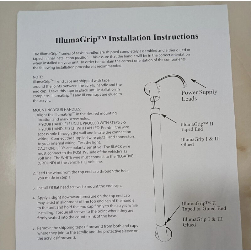 ITC Economical Illumagrip Lighted Assit Entry Handle RV Camper Trailer