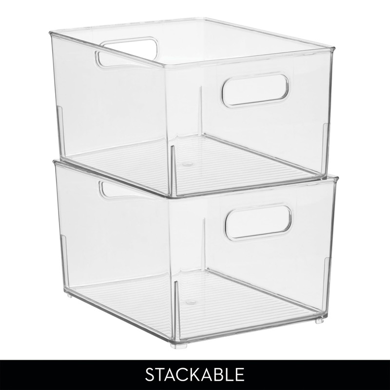 iDesign Stackable Plastic Bathroom Storage Handles-Set of 4-Clear 10.53 x