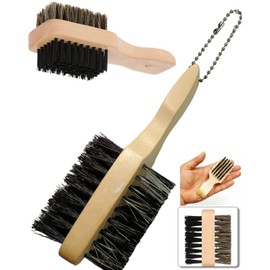 Hard & Soft Hair Brush Beard Brush, Double-Sided Facial Hair Boar Bristle Hair Brush Shaving Comb Male Mustache Brushs Mini Double Brush Boar Soft & Hard Bristles
