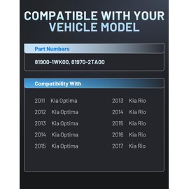 RADVIK 81970-2TA00 Ignition Switch Door Lock Cylinde with 2 Keys for 2011-2015 Kia Optima & 2013-2017 Rio Replacement, Driver Side Left 81900-1WK00