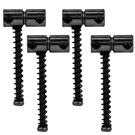 4pcs Electric Bass Compensated Saddles Set,Bass Bridge String Saddles Spring Screws for Electric Bass Guitar (Black)