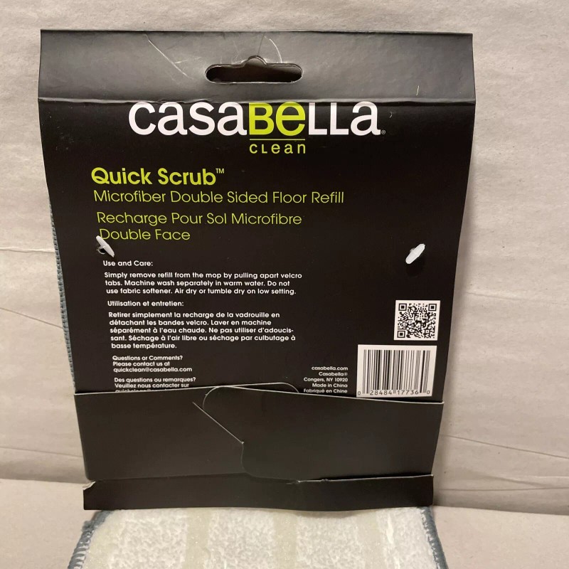 Casabella Quick Scrub Microfiber Double-Sided Floor Spray Mop #17700 Refill