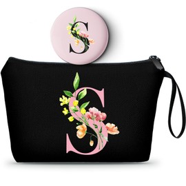 Gifts for Women Birthday Unique, Makeup Bag, Gifts for Mom Birthday, Bride to be Gifts,Bridal Shower Gift, Womens Gifts for Birthday, Initial Gifts for Women,Cosmetic Bag with Mirror,Christmas Gifts,S