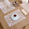 Raedan White Ivory Gold Floral Lace Placemats 14”x20” Set of