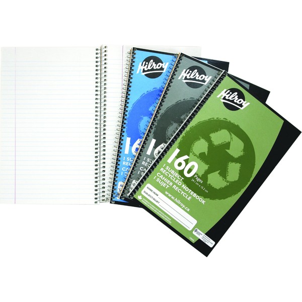 Hilroy Recycled Spiral Notebook, College Ruled, 6 X 9-1/2 Inches,