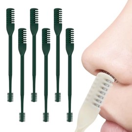 2025 New Nasal Hair Cutter, 2 in 1 Double Sided Nose Hair Knife, 360° Rotating Nose Hair Trimmer Remover Tool for Men Women, Hair Razor Cutter with Soft Cleaning Brush (Green)