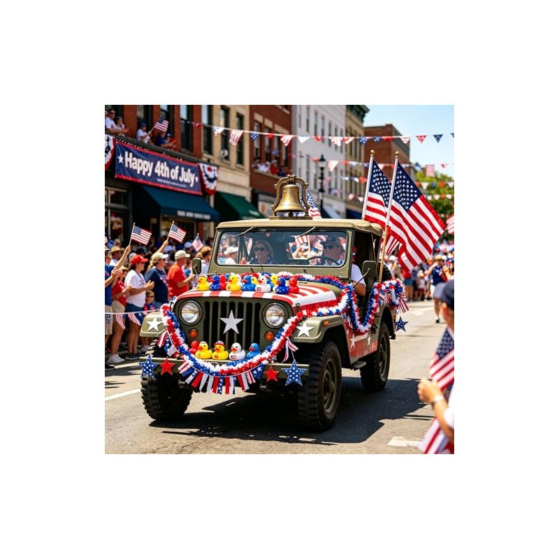 72 Pack Patriotic Rubber Ducks Bulk - 250th Anniversary 4th