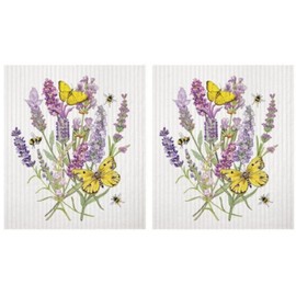 2 Mary Lake-Thompson SC823 Lavender Butterfly Reusable Sponge Cloths
