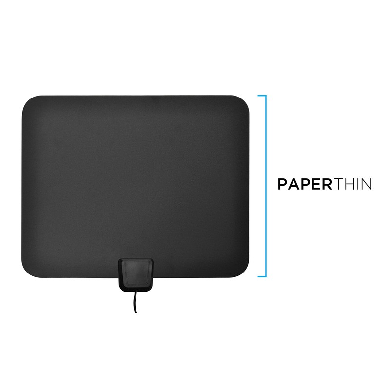 Ematic EDT201ANT Ultra-Thin Indoor HDTV Antenna with Amplifier 50-Mile Range,