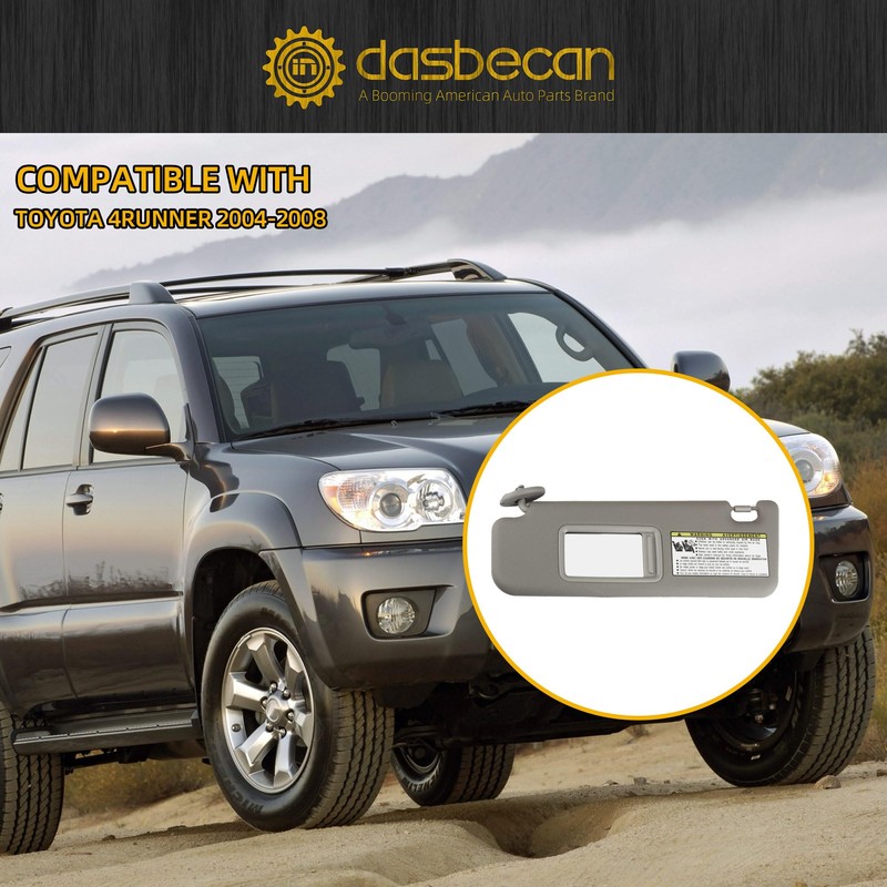 Dasbecan Gray Left Driver Side Sun Visor Compatible with Toyota