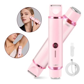 HT-575 2 in 1 Women Electric Body Hair Remover Dual Head Lady Shaver Bikini Trimmer Portable Female Hair Removal Devicecolor: Pink