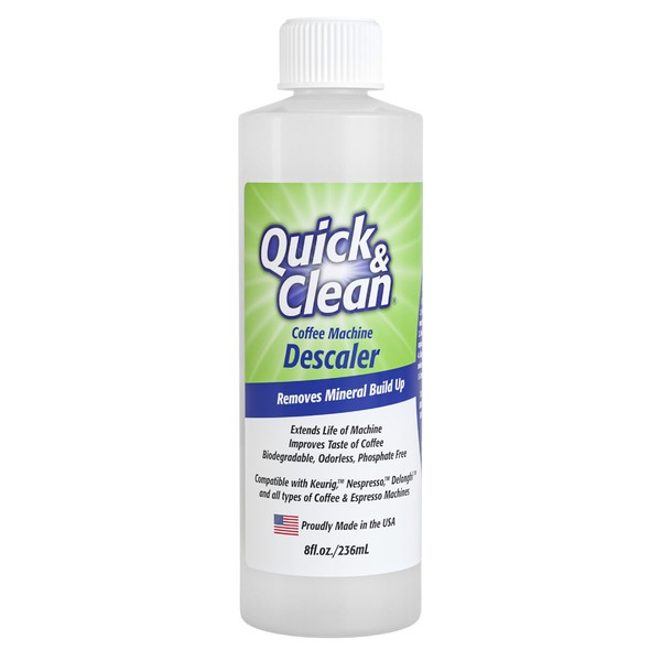 Quick & Clean 1-Pack Descaler (2 Total Uses) - Made in the USA - Descaling Solution for Nespresso, Ninja, Delonghi, All Other Coffee and Espresso Machines