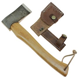 SwordsAxe Handmade Hiking & Camping Hatchet Stainless Steel Viking Axe Hardwood Haft
