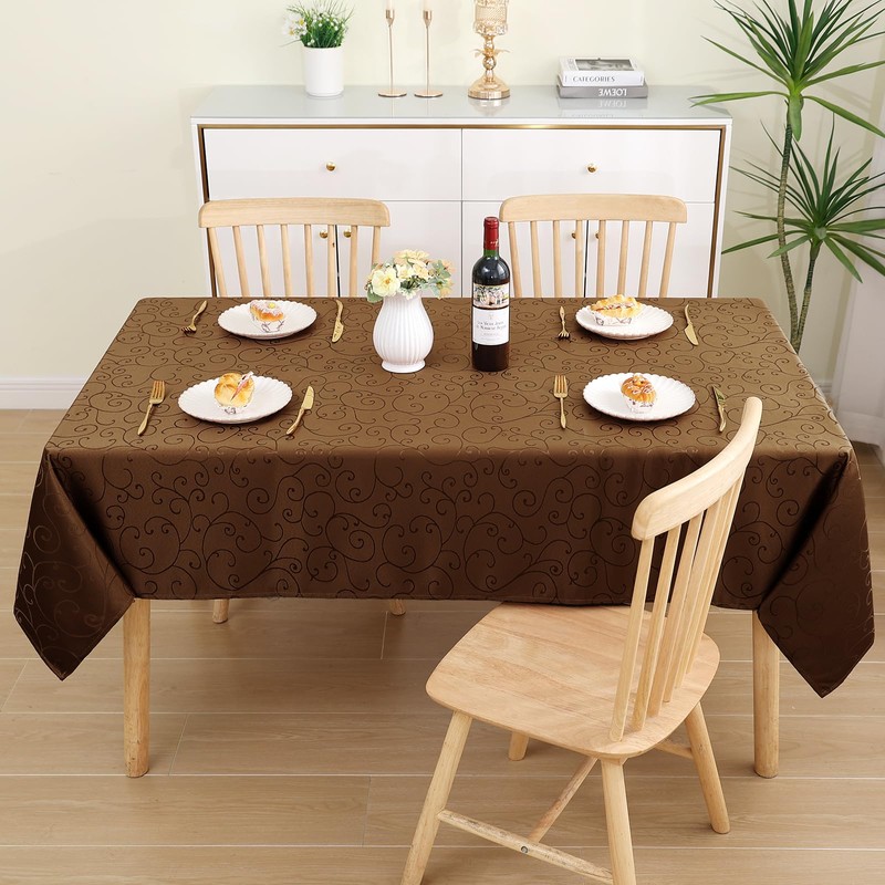 Homaxy Table Cloth Rectangular 140x300 cm, Washable Polyester Jacquard Tablecloth,