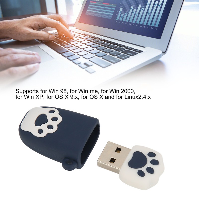 U Disk USB2.0 Hot Swap Cat Paw Shape Cartoon Style
