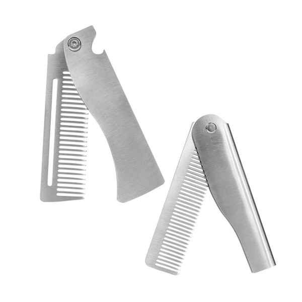 Healeved 2pcs Men's Travel Grooming Kit Mini Folding Comb for