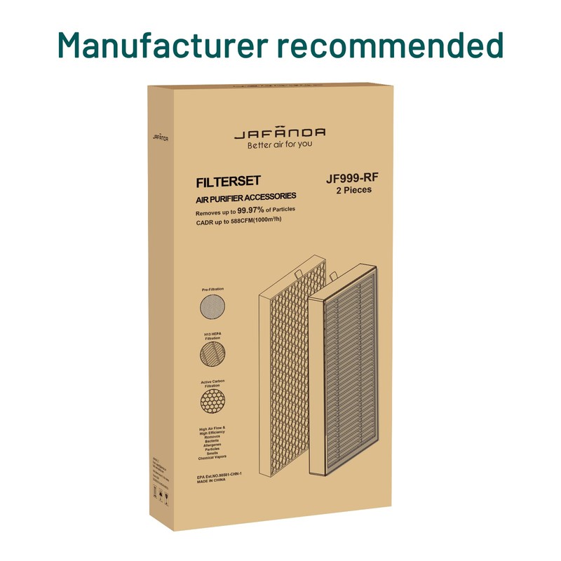 Jafända Air Filter Original FIlter Replacement 2 Pack for JF999