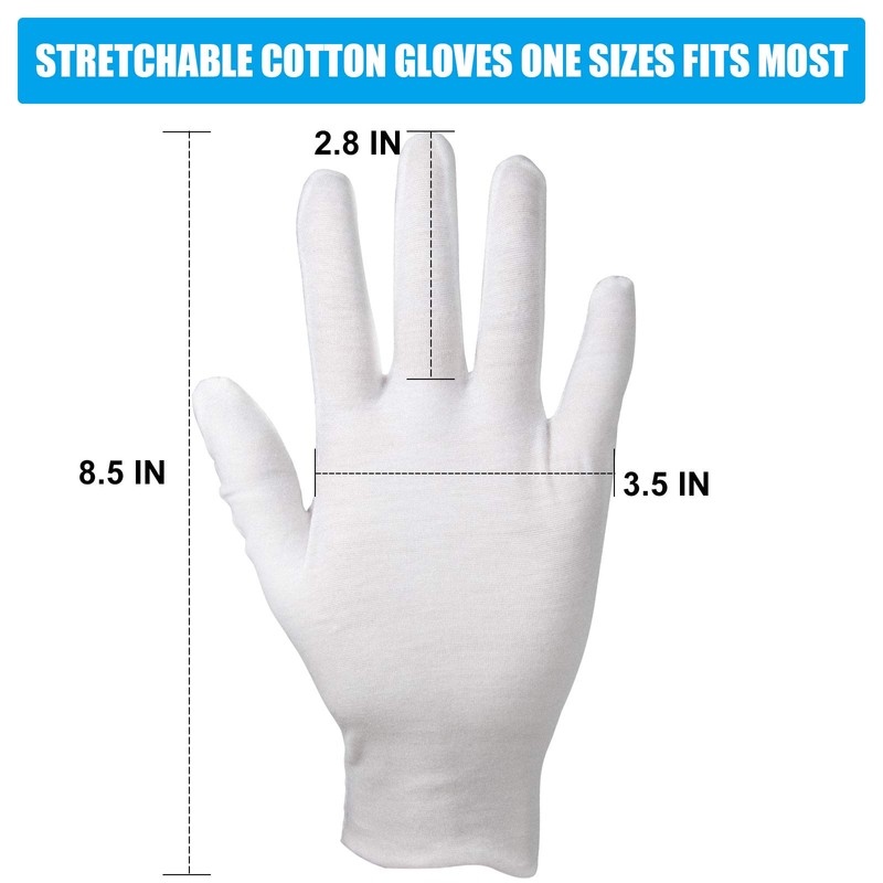 4 Pair Moisturising Gloves,Cotton Gloves for Eczema & Dry Hands,Stretchable