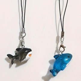 CasaPopz 2Pcs Shark Phone Charms, Whale Shark Keychain, Blue Ocean Phone Charms for Bag Keychain Camera Decor