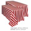 LIFKOME 2pcs Black/Red and White Striped Tablecloth Plastic Stripe Table
