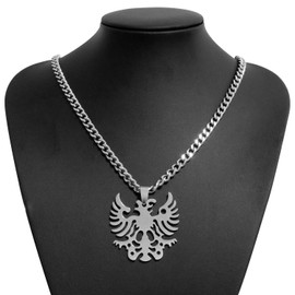 WEIFU Necklace, Men's, Stainless Steel, Silver, Accessories, Hypoallergenic, Water Resistant, Present, Birthday, Anniversary, Unisex (Phoenix), Stainless Steel