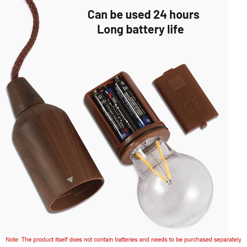 LED Pull Cord Light Bulb Portable Hanging Lantern Battery Operated