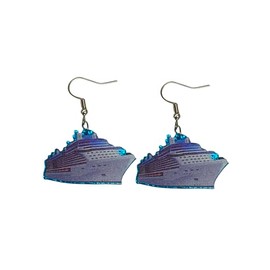 Cute Pair of Cruise Ship Earrings for Women. Fun Pair of Cruise Gift Earrings for Adults., Acrylic, No Gemstone