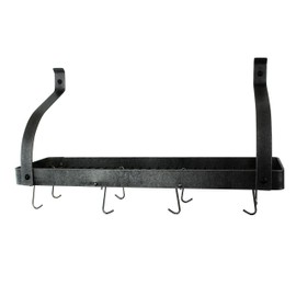 Enclume PR8BC-30 HS Gourmet Bookshelf Wall Rack with Curved Arm, 30", Hammered Steel