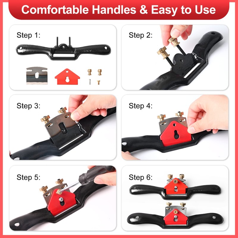 KLMNDUO Adjustable Spokeshave Set 2pcs SpokeShave 4pcs Metal Blade and