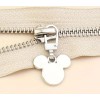 Unbranded Silver Mickey Mouse Head Face Ears Detachable Charm Zipper