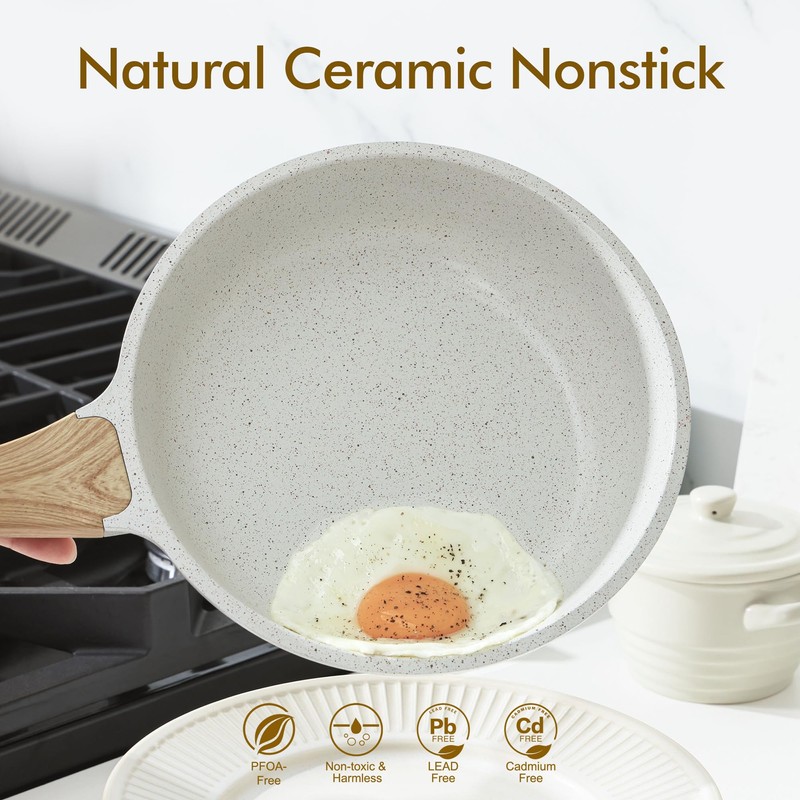 SENSARTE Nonstick Ceramic Frying Pan Skillet, 8-Inch Omelet Pan, Healthy