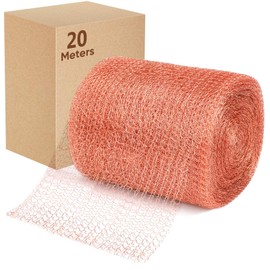 Copper Netting, 12.5 cm x 20 m, 100% Pure Copper Net, Rolled Copper Braid, Gap Blocker for Building Holes, Protect Seedlings and Seeds, Clean Grilling, Fill Fabric Yourself