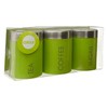 Premier Housewares Liberty Tea Coffee and Sugar Canisters-Set of 3-Lime