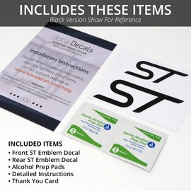 BocaDecals Carbon Fiber Emblem Insert Decals - Set of 2 - Compatible with and Fits Ford Focus ST 2013-2020 Model Years (Red Carbon Fiber)