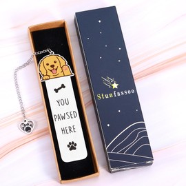 Golden Retriever Gifts Cute Bookmark for Book Lovers Dog Lovers, Funny Dog Mom Gifts for Women, Christmas Stocking Stuffers for Women Men Teens Dog Mom Dad, White Elephant Gifts for Book Lover Bookish